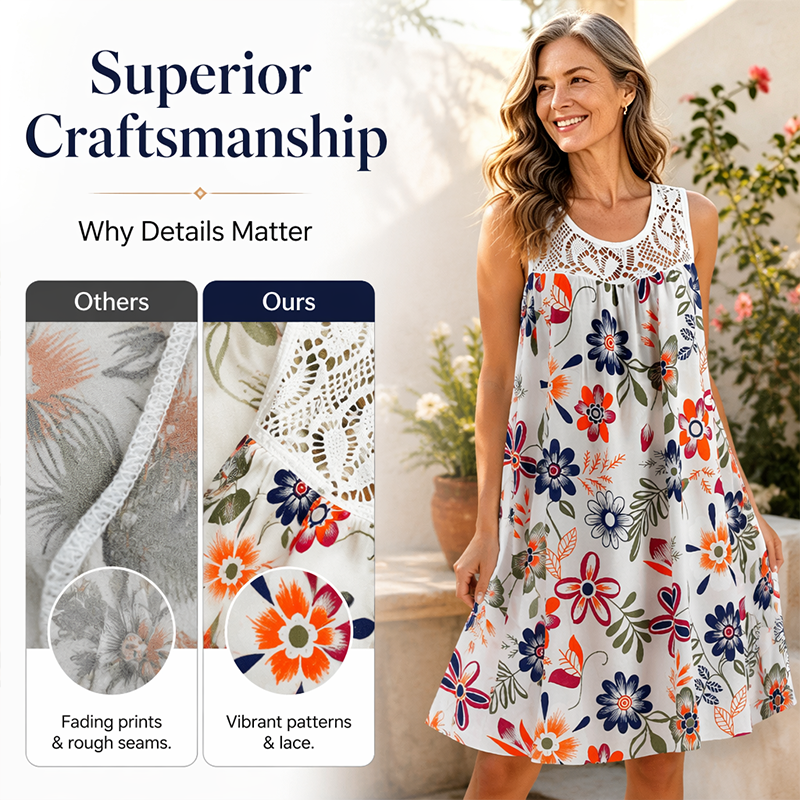 💕LAST DAY SALE ONLY ￡11.99!!💕Women's Elegant Sleeveless Floral Dress
