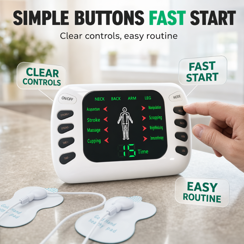 🥳2026 HOT SALE🥳💞50K+ SOLD!💚Electric Pulse Massager – Simple buttons, clear display – easy to use. Compact design stores neatly – home recovery made effortless! 🌟💪