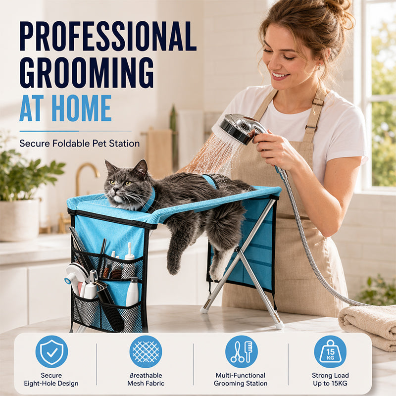 🐕🛏️ 2-in-1 Foldable Pet Grooming Bed – 60% OFF! Grooming Table + Cosy Bed in One – Portable, Easy to Clean & Perfect for Home & Travel 🔥💪✨