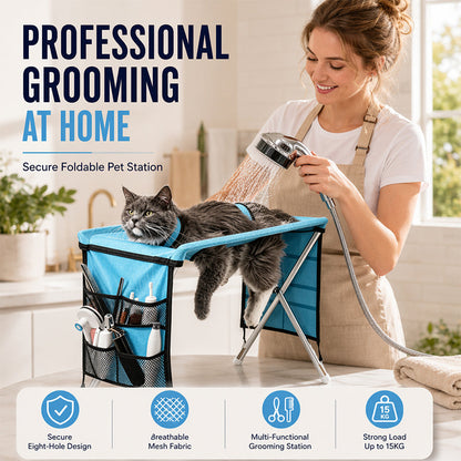 🐕🛏️ 2-in-1 Foldable Pet Grooming Bed – 60% OFF! Grooming Table + Cosy Bed in One – Portable, Easy to Clean & Perfect for Home & Travel 🔥💪✨