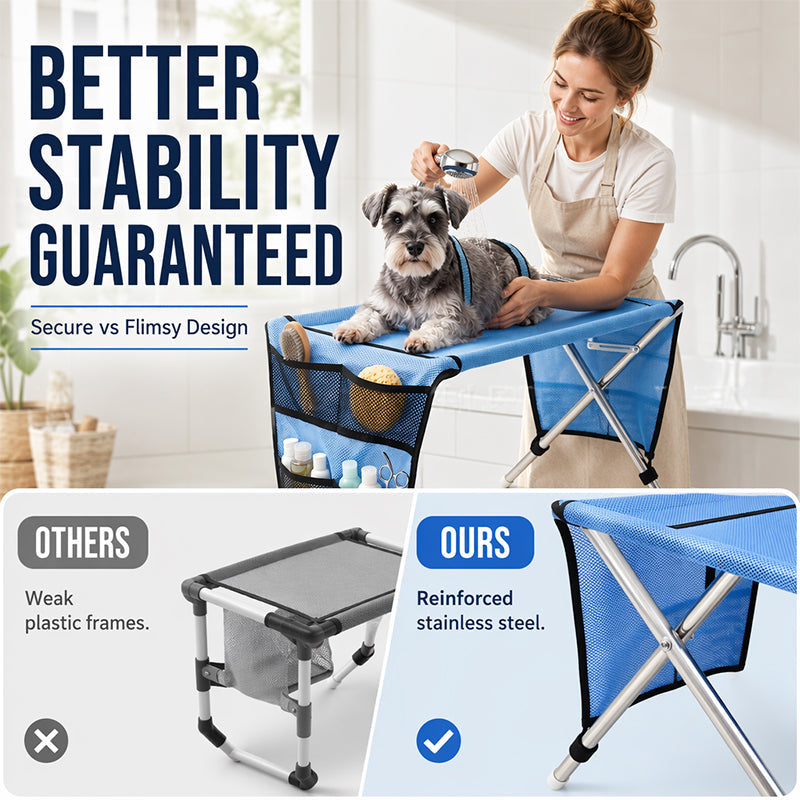 🐕🛏️ 2-in-1 Foldable Pet Grooming Bed – 60% OFF! Grooming Table + Cosy Bed in One – Portable, Easy to Clean & Perfect for Home & Travel 🔥💪✨