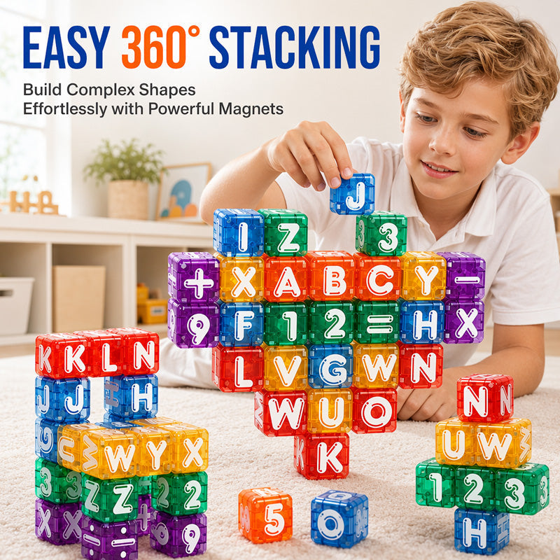 ⏰Magnetic Alphabet Number Cubes for Children