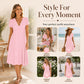 💖LAST DAY SALE ONLY ￡13.99!! 👗Top Pick - V-Neck Eyelet Dress with Scallop Trim – Lightweight & Romantic for Garden Parties or Brunch 🌿