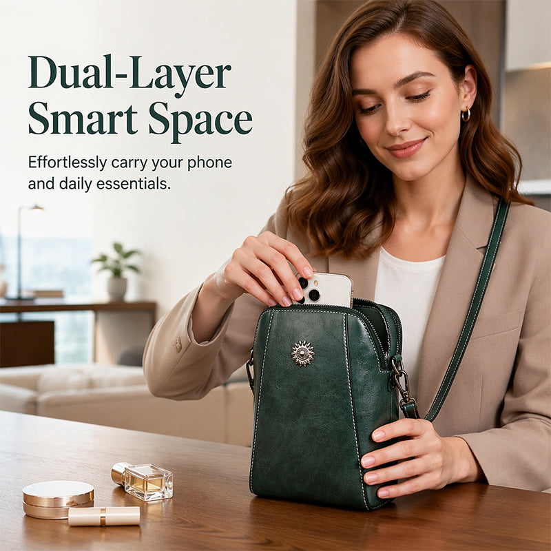 👛LAST DAY SALE 54% OFF🍂 Women Handmade Leather Crossbody Phone Bag – Lightweight Small Purse for Essentials, Fits Phone, Cards & Keys 🛍️✨