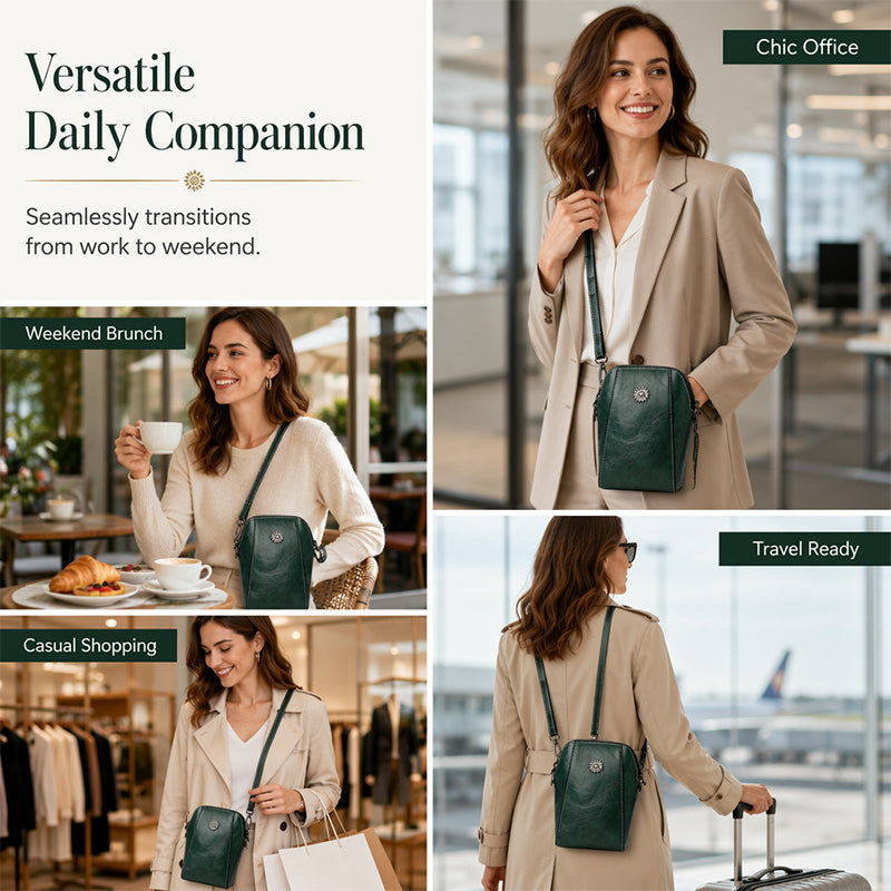 👛LAST DAY SALE 54% OFF🍂 Women Handmade Leather Crossbody Phone Bag – Lightweight Small Purse for Essentials, Fits Phone, Cards & Keys 🛍️✨
