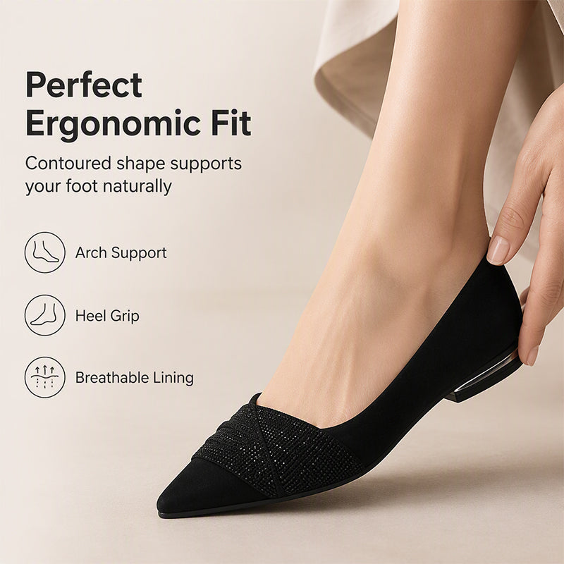 Pointed Toe Low Heel Shoes for Women