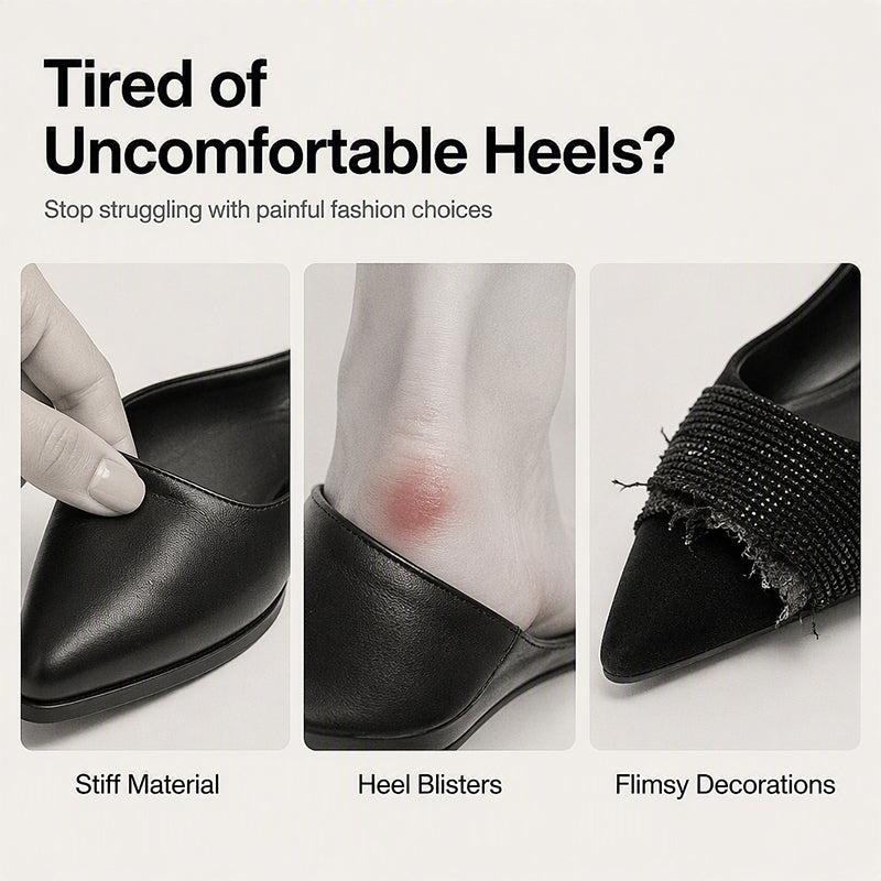 Pointed Toe Low Heel Shoes for Women