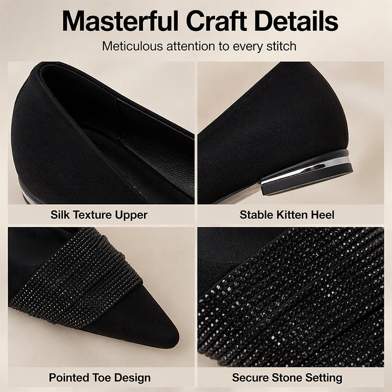 Pointed Toe Low Heel Shoes for Women