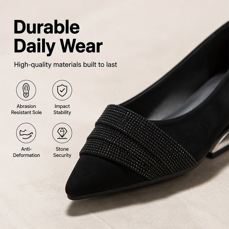 Pointed Toe Low Heel Shoes for Women