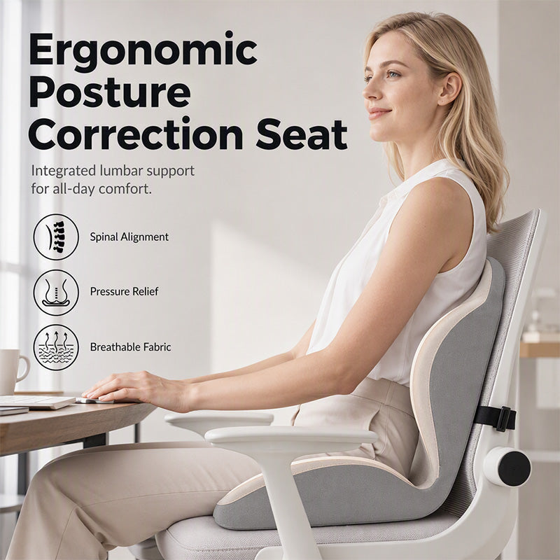 ⏳LAST DAY SALE ONLY ￡19.99!!💕🪑 Ergonomic Memory Foam Seat Cushion with Back Support – Stay Comfortable All Day, Perfect for Office, Car & Home ✨