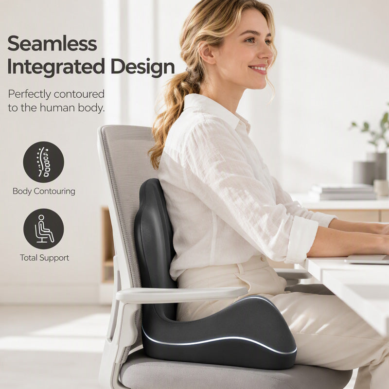 ⏳LAST DAY SALE ONLY ￡19.99!!💕🪑 Ergonomic Memory Foam Seat Cushion with Back Support – Stay Comfortable All Day, Perfect for Office, Car & Home ✨