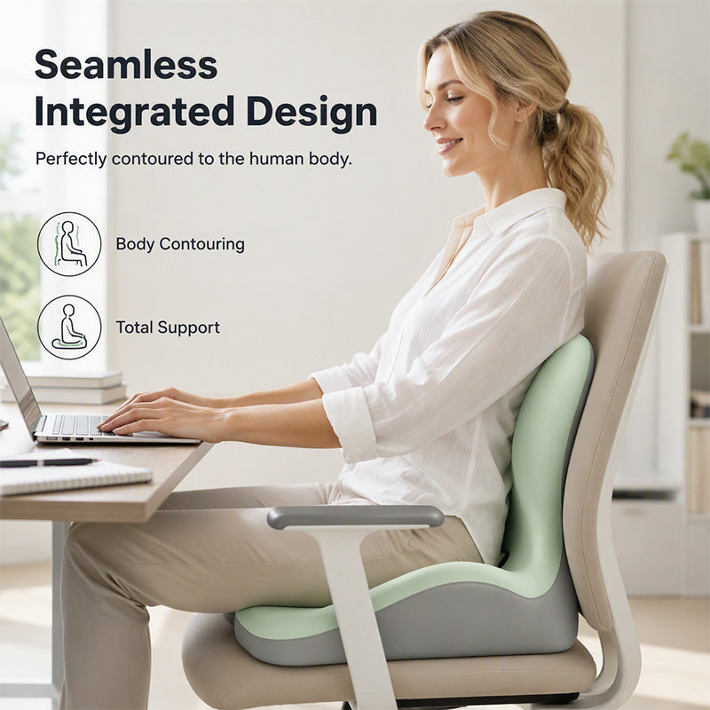 ⏳LAST DAY SALE ONLY ￡19.99!!💕🪑 Ergonomic Memory Foam Seat Cushion with Back Support – Stay Comfortable All Day, Perfect for Office, Car & Home ✨
