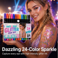 📢Last Day Sale Only ￡7.99!!⏰24-Color Face & Body Glitter Marker Set with Dual Tips