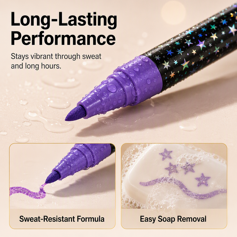 📢Last Day Sale Only ￡7.99!!⏰24-Color Face & Body Glitter Marker Set with Dual Tips