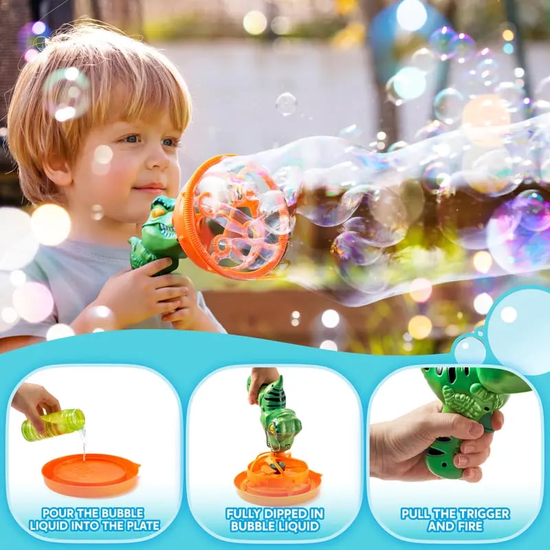 🎁Last Day Promotion 50% OFF🔥 Dinosaur Bubble Gun Blower Toy(Battery is not included)