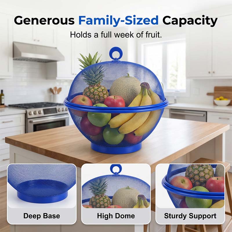 🍎 LIMITED‑TIME 56% OFF! 🧺 Fruit Basket with Lid – Breathable, Drainable, Insect Proof 🍇