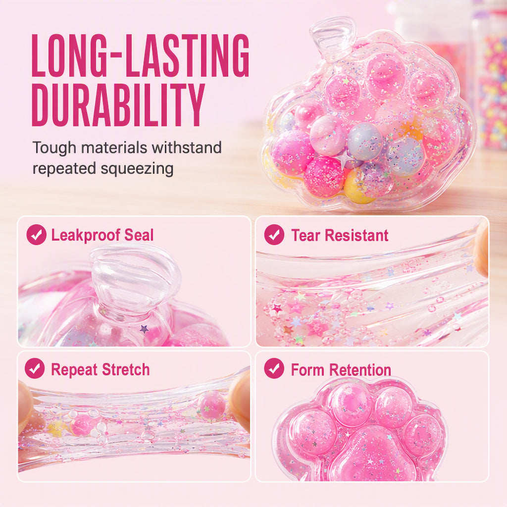 🧁DIY Fried Ice Squishy Toy Kit with Cat Claw Design for Kids