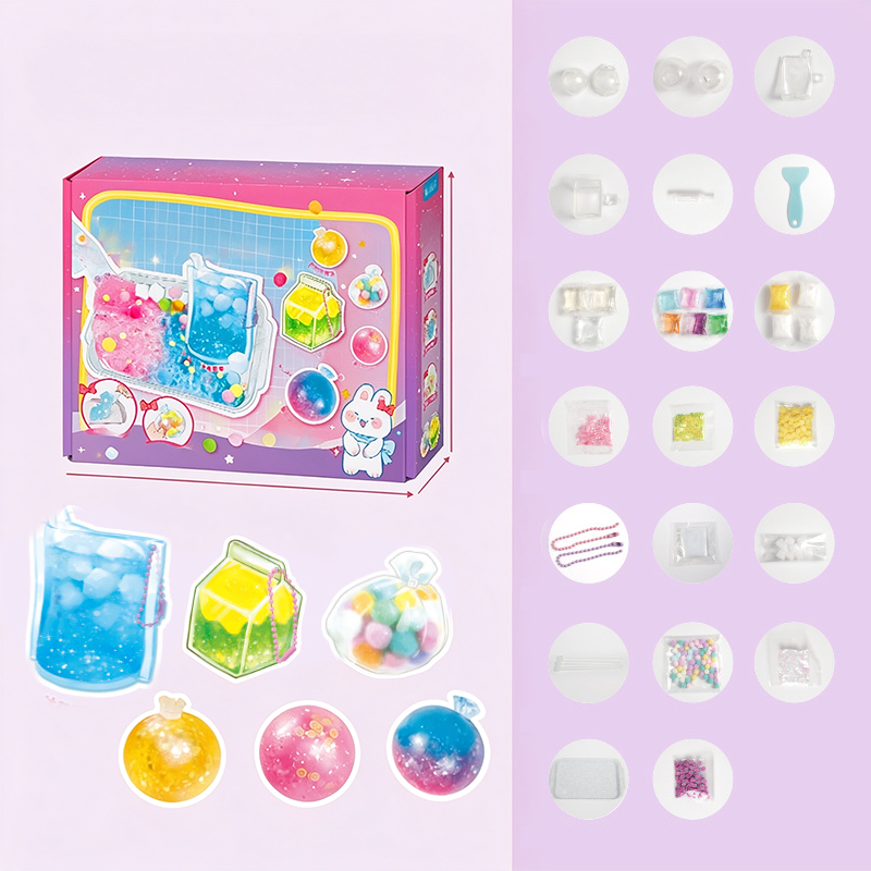🧁DIY Fried Ice Squishy Toy Kit with Cat Claw Design for Kids