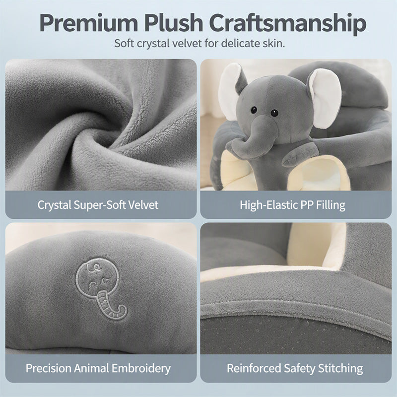 🧸👶Plush Baby Support Seat – Cartoon Floor Chair for Sit-Up Play
