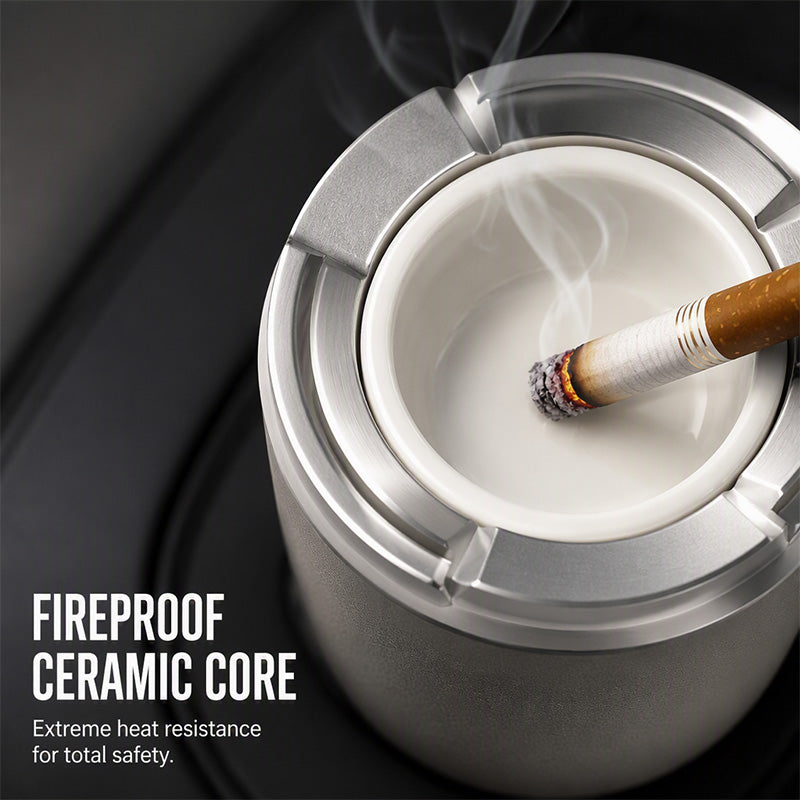 🎉 2026 Sale Rotating Car Ashtray with Ceramic Inner Liner