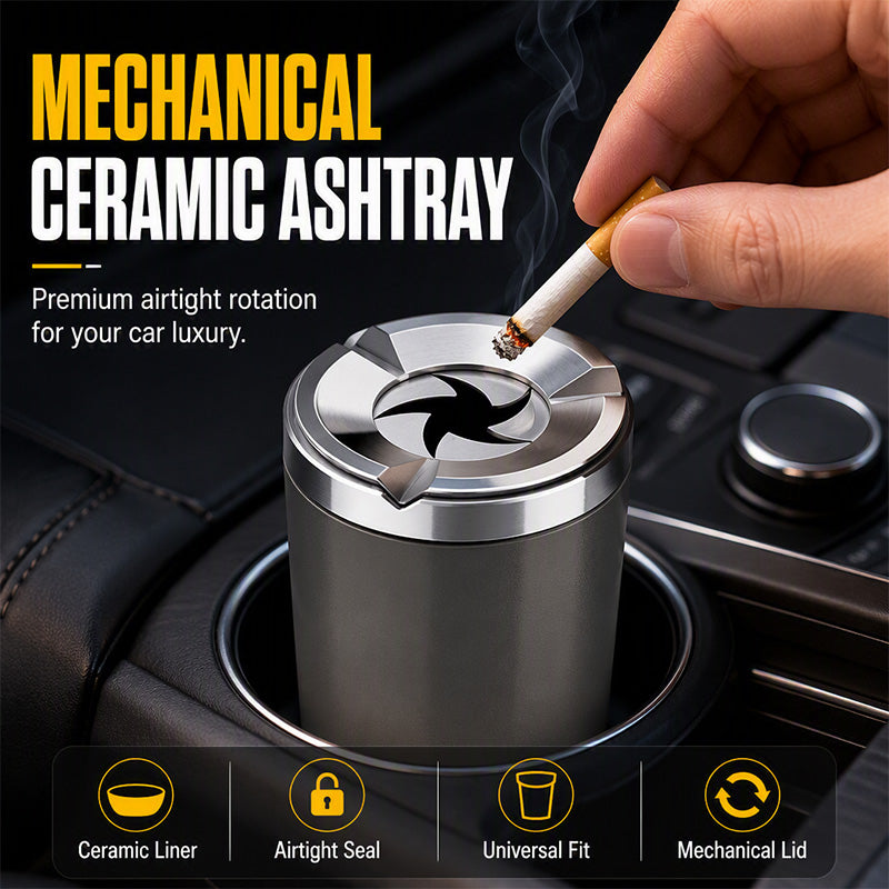 🎉 2026 Sale Rotating Car Ashtray with Ceramic Inner Liner