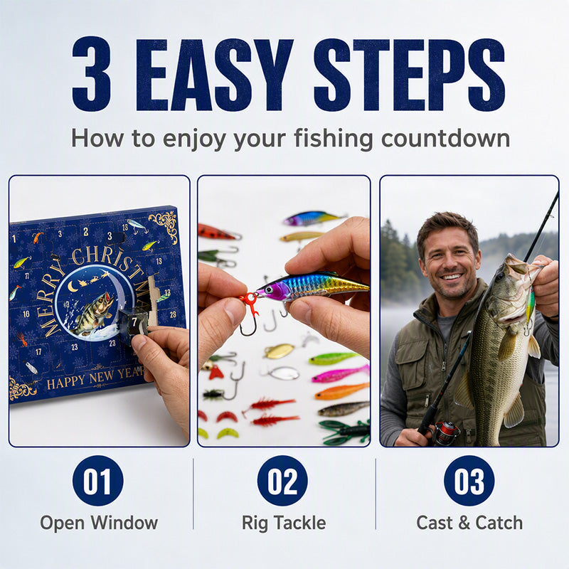 Fishing Lure Advent Calendar Blind Box Set with Minnow Popper Spoons