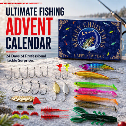 Fishing Lure Advent Calendar Blind Box Set with Minnow Popper Spoons