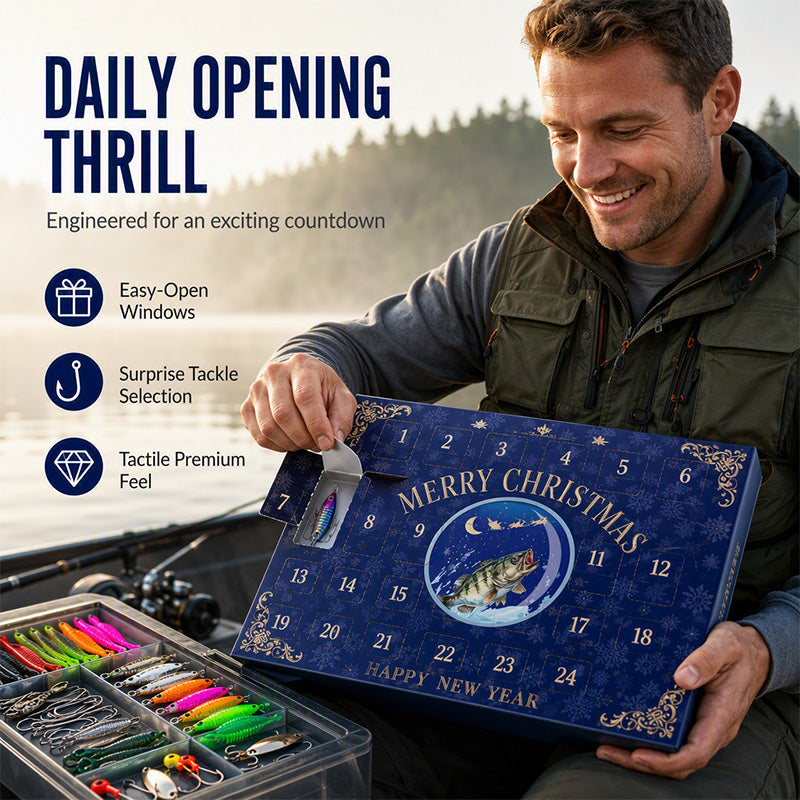 Fishing Lure Advent Calendar Blind Box Set with Minnow Popper Spoons