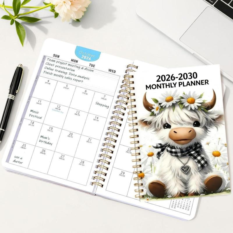 ⏰📅 LAST DAY SALE🐮 Highland Cow 5-Year Monthly Planner – Long-Term Organisation & Goal Planning in One Place ✨
