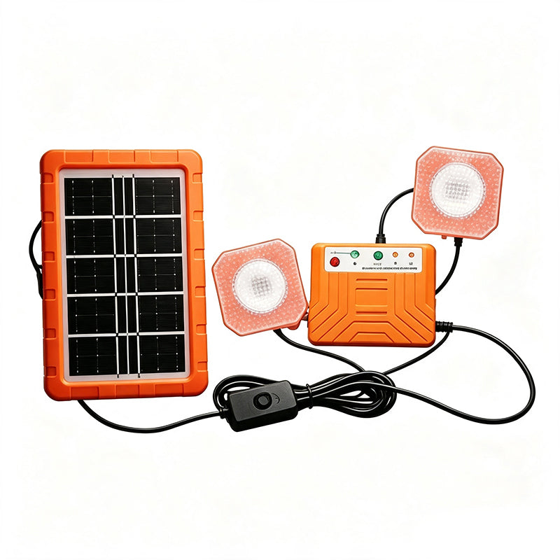 ☀️🔋 Portable Solar Power System – USB/Type-C Solar Generator with 2 LED Lights