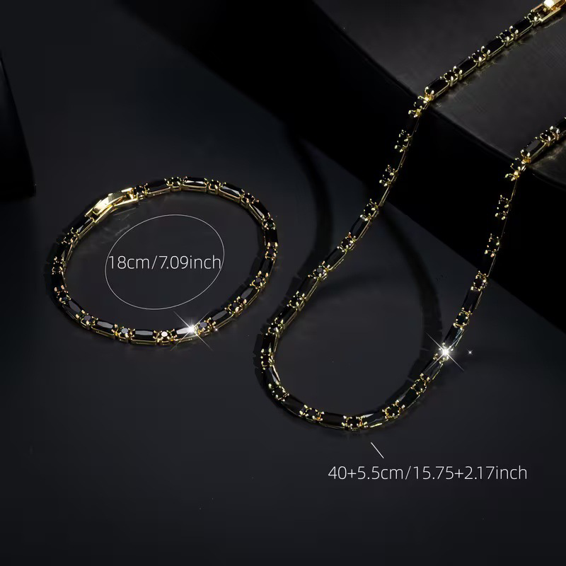 ⏳Time-Limited Special⏰Sparkling Jewelry Set for Men – Statement Cubic Zircon, Refined Street Luxe & Adjustable Fit ⛓️
