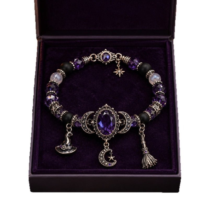 💜 Save 50%!  Gothic Purple Rhinestone Bracelet – Glam & spooky vibes ✨