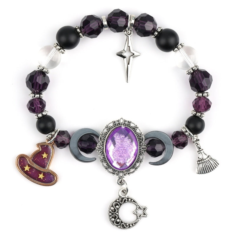 💜 Save 50%!  Gothic Purple Rhinestone Bracelet – Glam & spooky vibes ✨