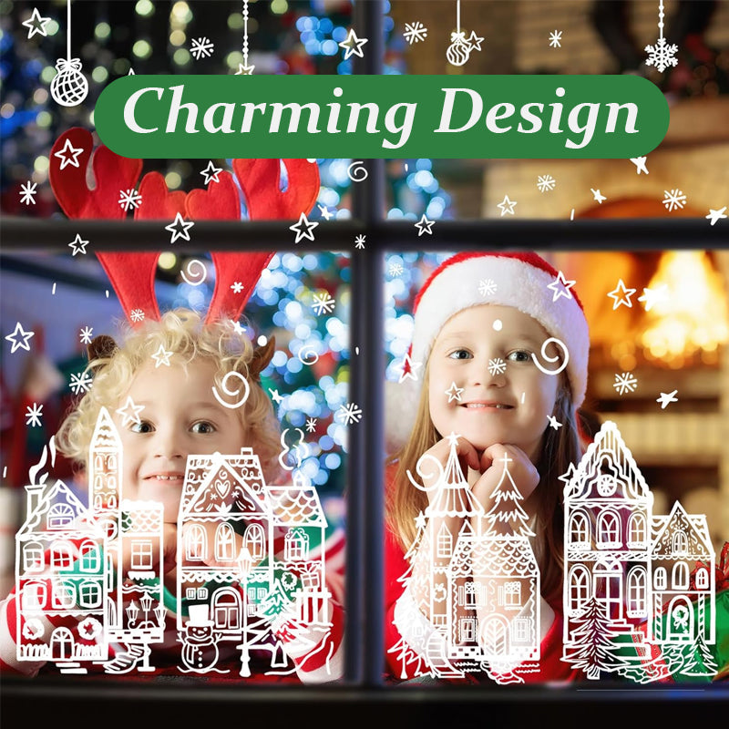 🎅Ready for Christmas!🎁🎄Christmas Village Window Sticker Set