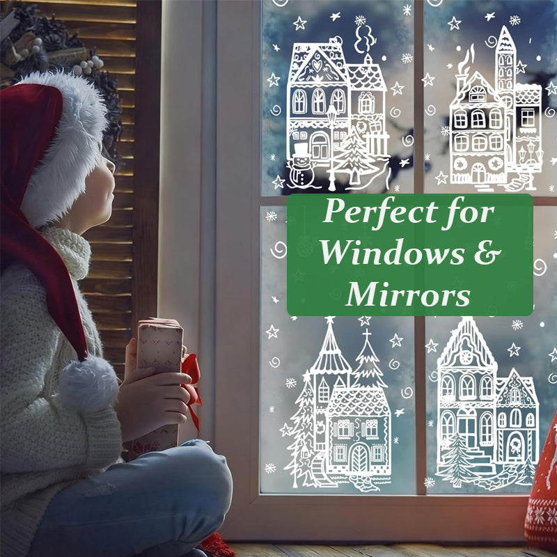 🎅Ready for Christmas!🎁🎄Christmas Village Window Sticker Set