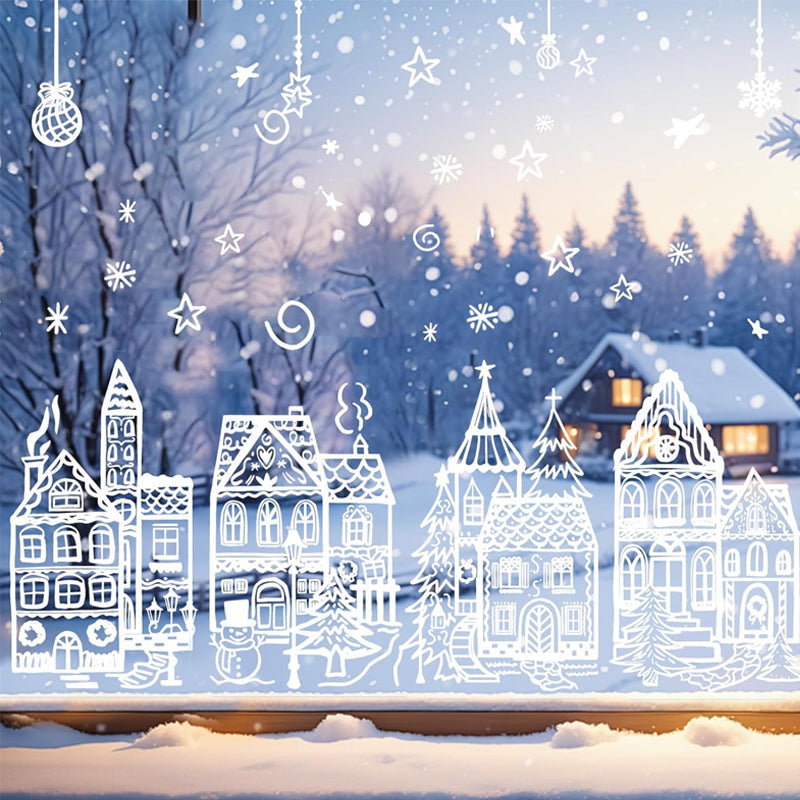🎅Ready for Christmas!🎁🎄Christmas Village Window Sticker Set