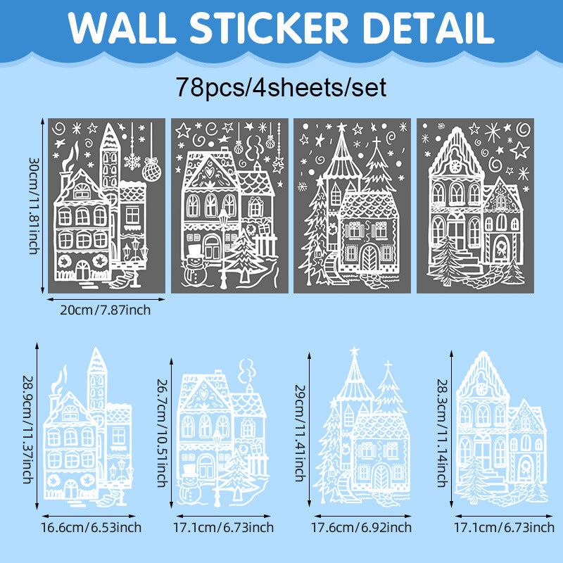 🎅Ready for Christmas!🎁🎄Christmas Village Window Sticker Set