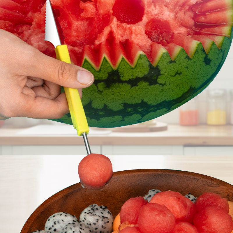 🐕2026 HOT SALE🥳🛡️3-in-1 Stainless Steel Melon Baller Scoop Tool Kit