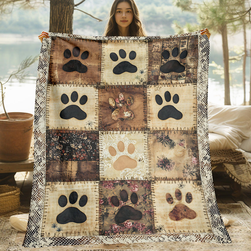 🐾🛋️Ultra-Soft Flannel Throw Blanket | Cute Patchwork Style🧶