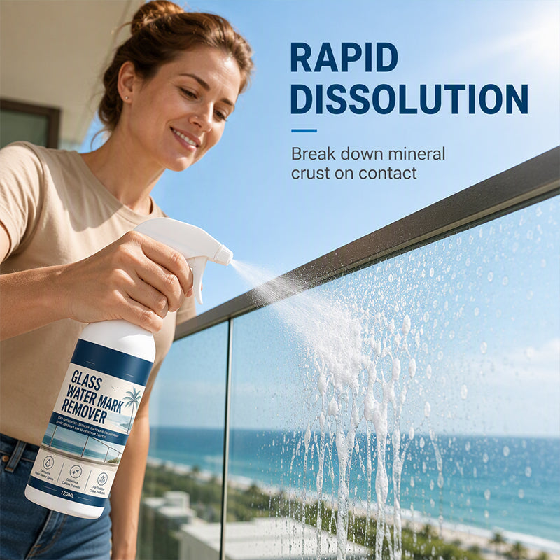 🥳2026 HOT SALE🥳💞50K+ SOLD! Glass Water Mark Remover – tackles stubborn hard water spots & mineral deposits. Easy spray for windows & patios. Restores clarity! ✨✅