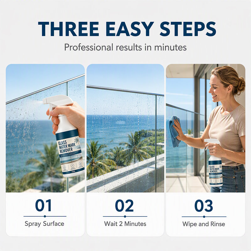 🥳2026 HOT SALE🥳💞50K+ SOLD! Glass Water Mark Remover – tackles stubborn hard water spots & mineral deposits. Easy spray for windows & patios. Restores clarity! ✨✅