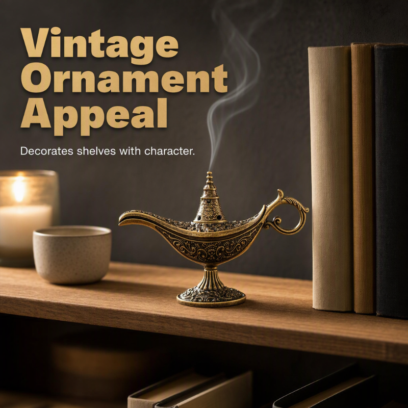 🔥 BUY 1 GET 1 FREE!! 🪔 Retro Aladdin Magic Lamp Incense Burner – Vintage Alloy Aroma Diffuser ✨