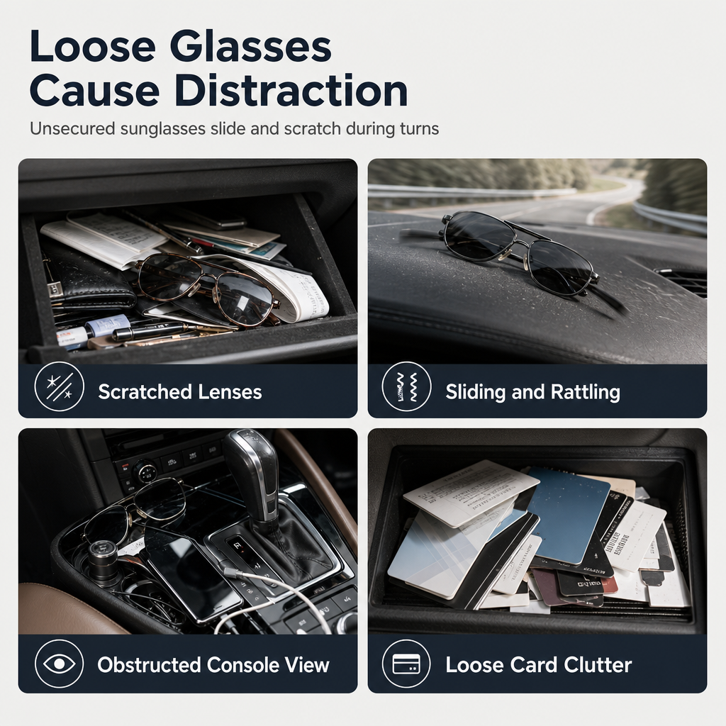🕶️Car Sunglasses Holder Double Clip Eyeglasses Mount and Ticket Card Clip