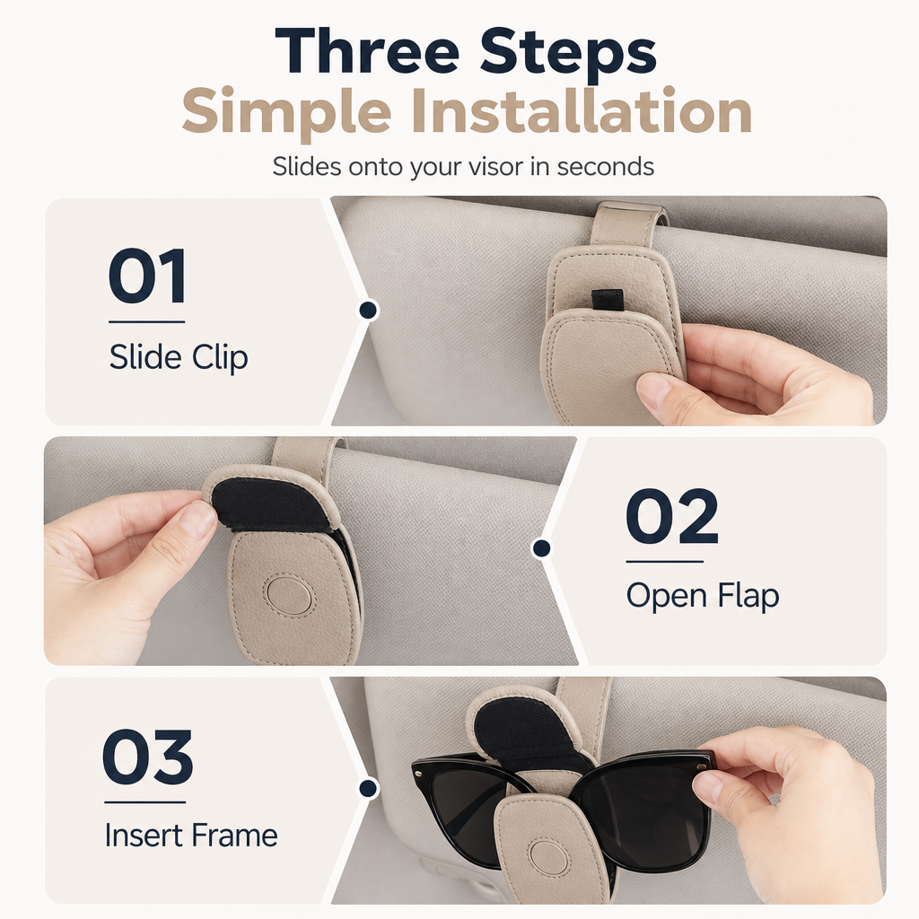 🕶️Car Sunglasses Holder Double Clip Eyeglasses Mount and Ticket Card Clip