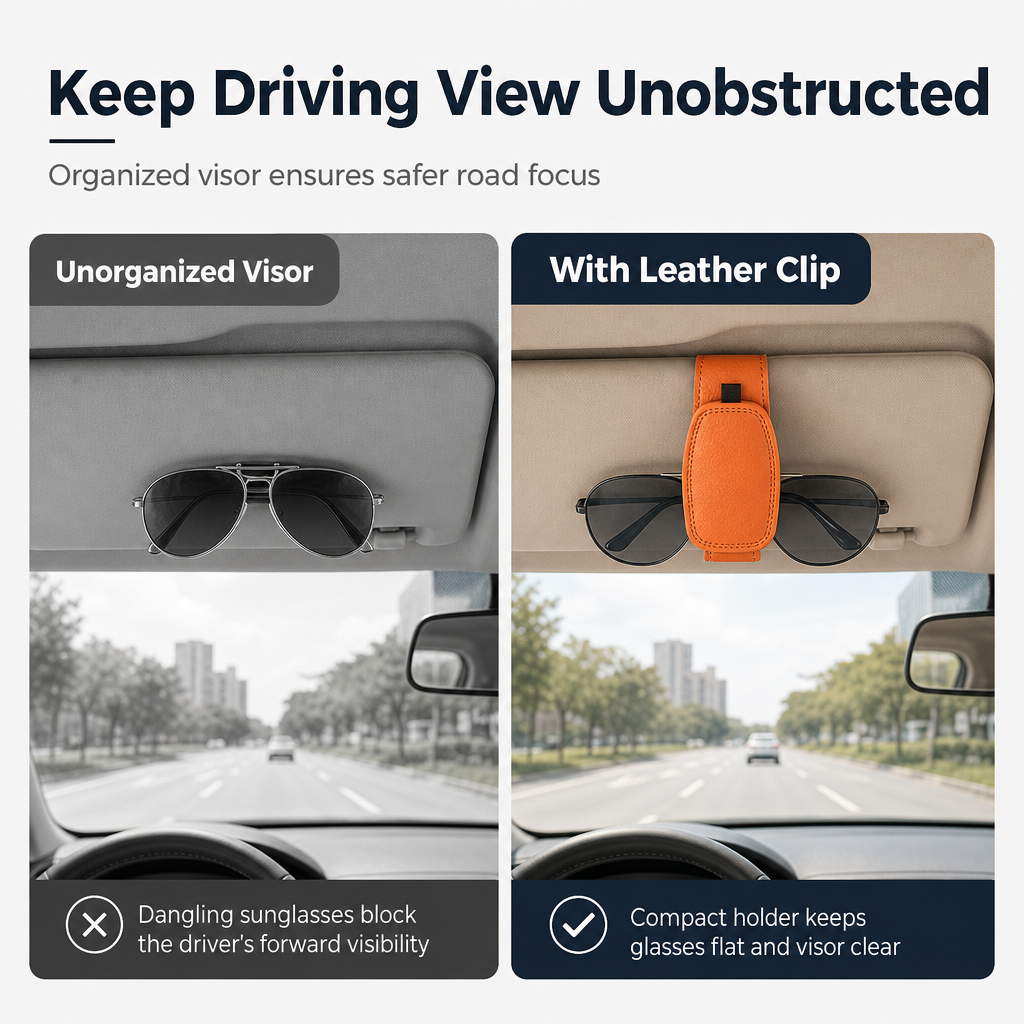 🕶️Car Sunglasses Holder Double Clip Eyeglasses Mount and Ticket Card Clip
