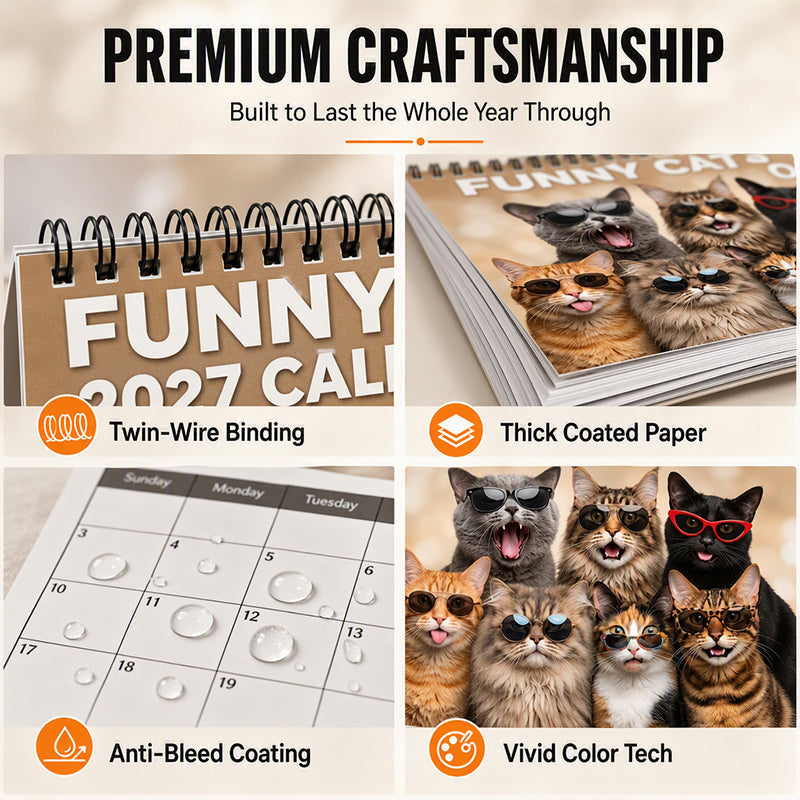 AD 2027 Funny animals Wall Calendar【Buy More Save More】
