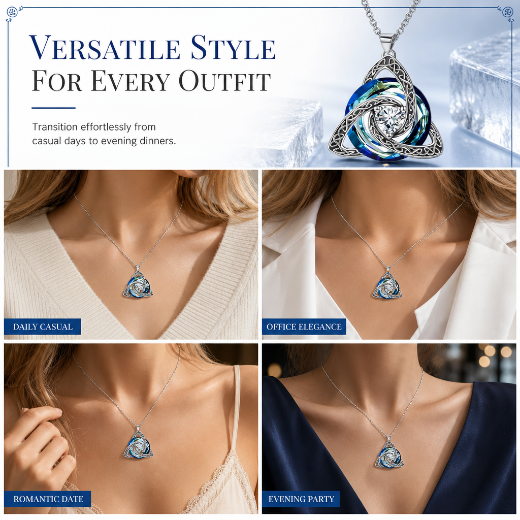 ⏰Women's Celtic Knot Birthstone Pendant Necklace🌀📿