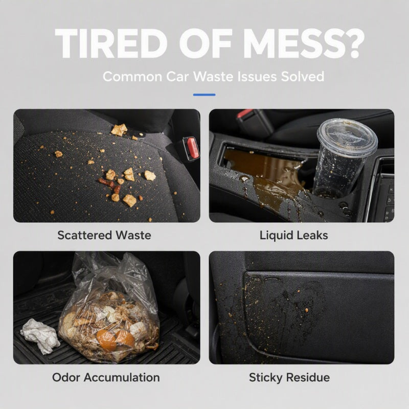 Thickened Self Standing Adhesive Car Trash Bags Flat Mouth Disposable Garbage Cleaning Bags for Vehicle Desk and Kitchen