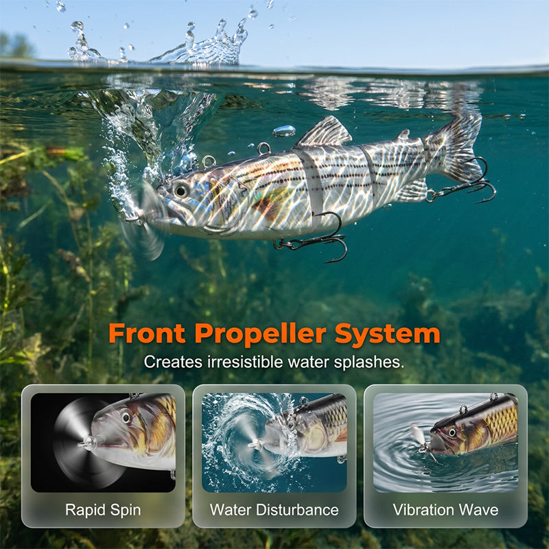 Multi-Jointed Electronic Fishing Lure with LED Light