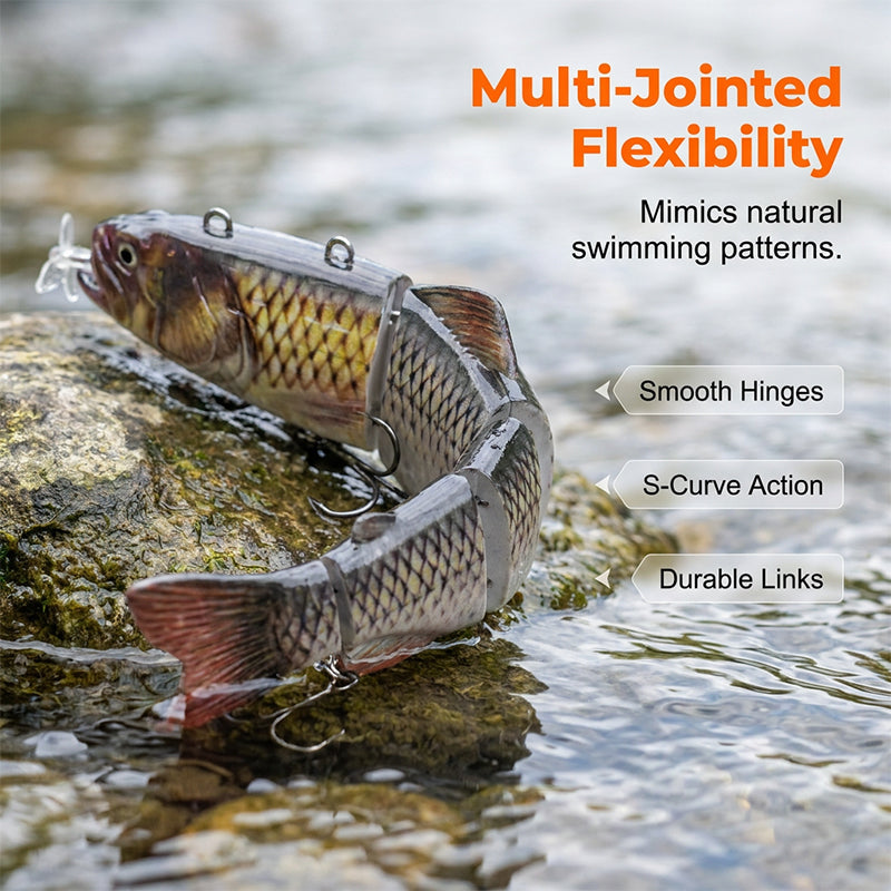 Multi-Jointed Electronic Fishing Lure with LED Light